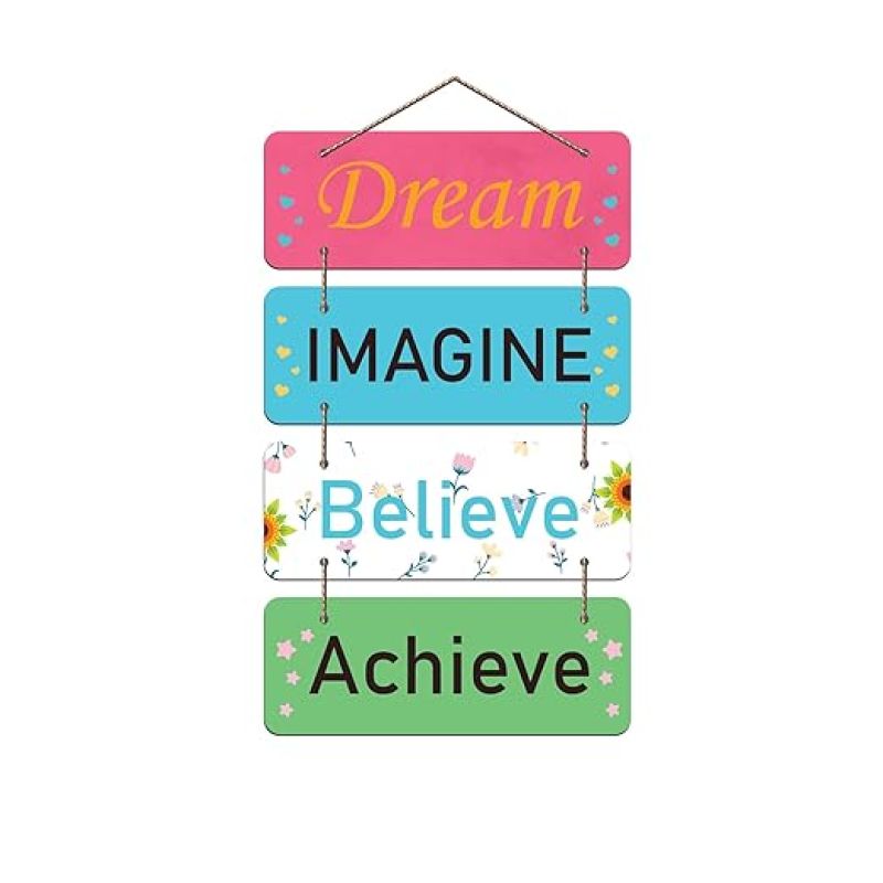 Dream imagine believe achieve Wooden Wall Hanging for Living Room Home, Office, Decoration
