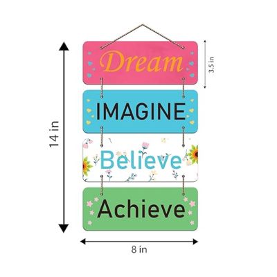 Dream imagine believe achieve Wooden Wall Hanging for Living Room Home, Office, Decoration