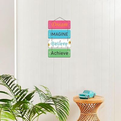 Dream imagine believe achieve Wooden Wall Hanging for Living Room Home, Office, Decoration