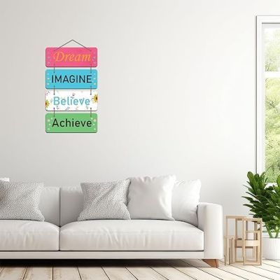 Dream imagine believe achieve Wooden Wall Hanging for Living Room Home, Office, Decoration