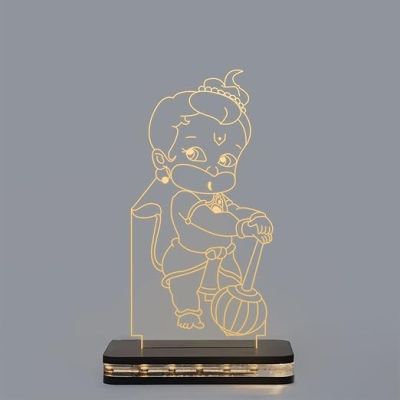 3D Illusion Little Hanuman Led Night Lamp with Warm White Colour Home Office Pooja Room Decor Light