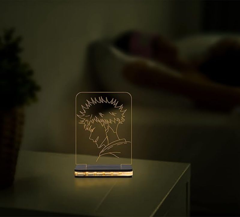 3D Illusion Jujutsu Kaisen Anime Character Led Night Lamp with Warm White Colour  Kids Room Decor Lamp