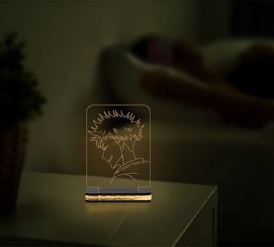3D Illusion Jujutsu Kaisen Anime Character Led Night Lamp with Warm White Colour  Kids Room Decor Lamp