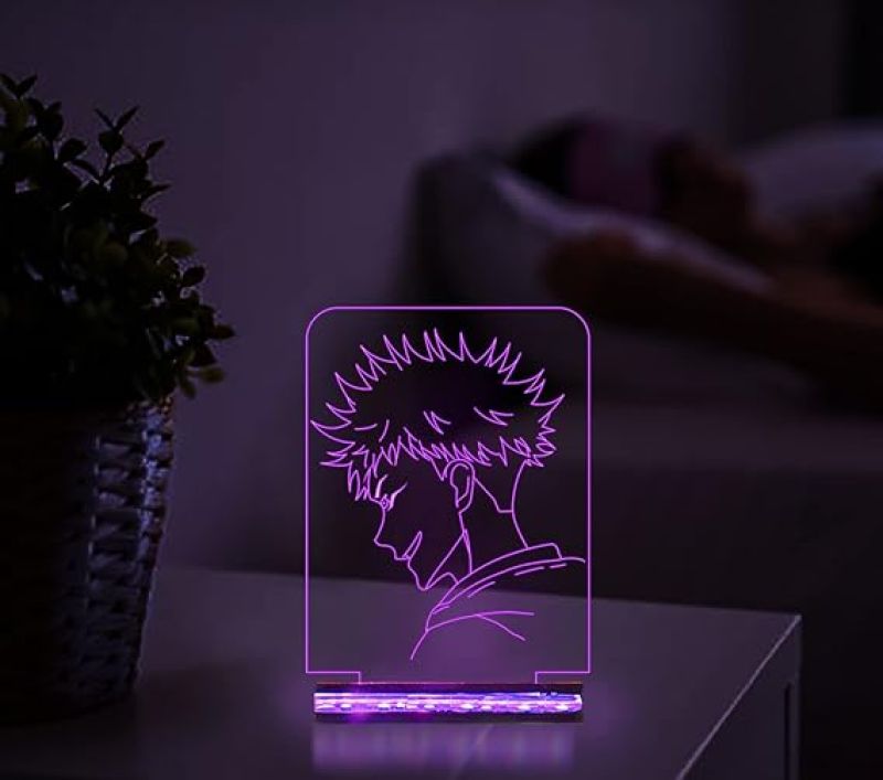 3D Illusion Jujutsu Kaisen Anime Character Night Lamp with  16 different Colour Led Light Kids Room Decor Lamp