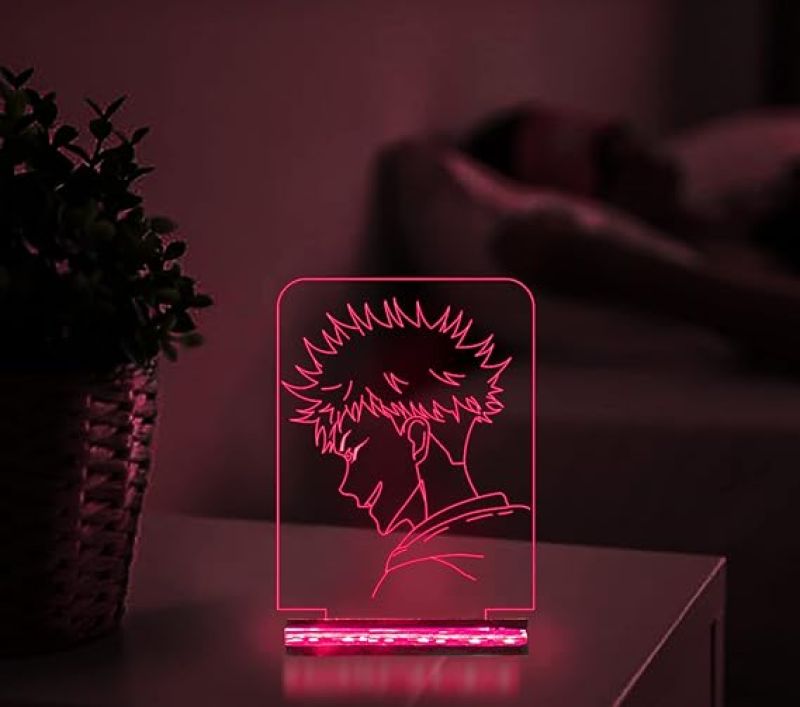 3D Illusion Jujutsu Kaisen Anime Character Night Lamp with  16 different Colour Led Light Kids Room Decor Lamp