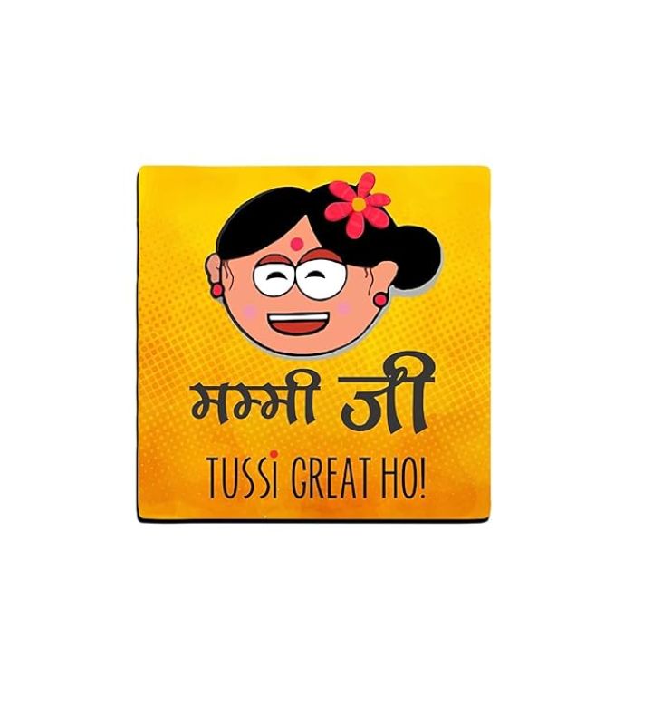 Mummy Ji Tussi Great Ho Wooden Fridge Magnet for Home Kitchen Refrigerator Decoration Gift for Mom