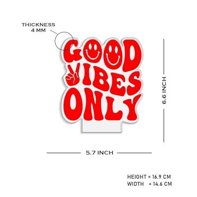 Good Vibes Only Engraved Night Lamp with Warm White Light  Gift for Birthday  Motivational Gift for Friends