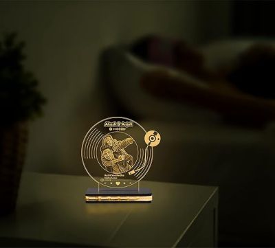 Customized Spotify Photo & Song  Plaque Night Lamp with Warm White Light Gift for Husband, Wife, Boyfriend, Girlfriend