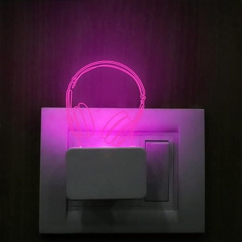 Headphone Plug Night Lamp with 7 Color Changing Light Gifts for Friend & home decor