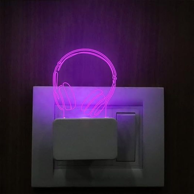 Headphone Plug Night Lamp with 7 Color Changing Light Gifts for Friend & home decor