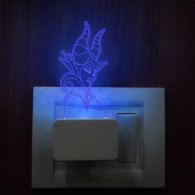 3D Illusion Meleficent Hollywood Movie Character Plug Night Lamp with 7 Color Changing Light Gifts for Kids & Home Decor Light