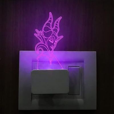 3D Illusion Meleficent Hollywood Movie Character Plug Night Lamp with 7 Color Changing Light Gifts for Kids & Home Decor Light