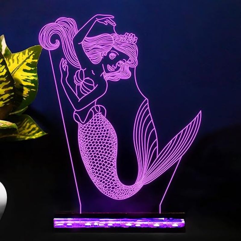 3D Mermaid Led Night Light with 16 Color Changing Led Light Gift for Birthday Girl