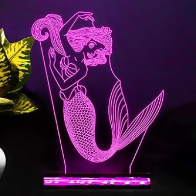 3D Mermaid Led Night Light with 16 Color Changing Led Light Gift for Birthday Girl