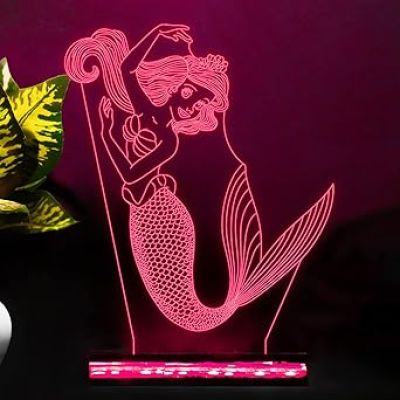 3D Mermaid Led Night Light with 16 Color Changing Led Light Gift for Birthday Girl