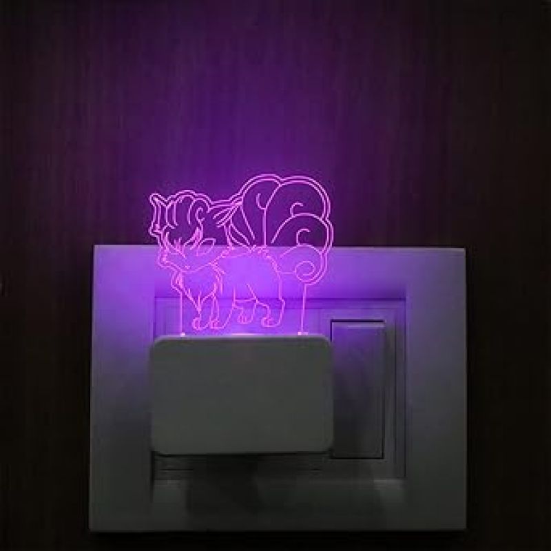 3D Illusion Chibi Cartoon Plug Night Lamp 7 Color Changing Light Gifts for Kids & Home Decor Light