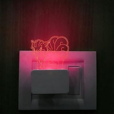 3D Illusion Chibi Cartoon Plug Night Lamp 7 Color Changing Light Gifts for Kids & Home Decor Light