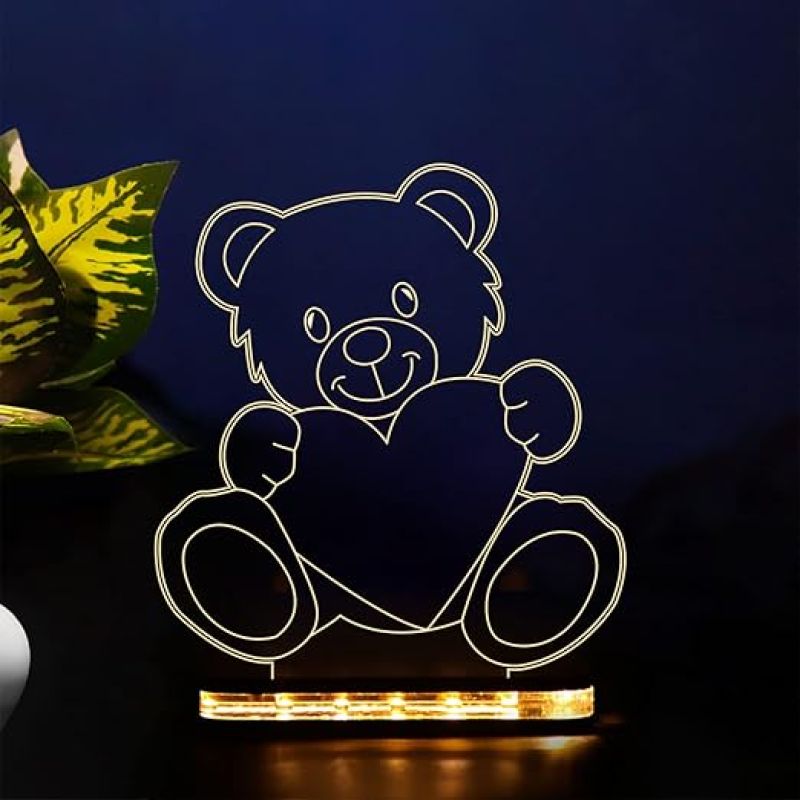 Cute Teddy Bear led Night Lamp with Warm White Colour Gift for Loveable Person