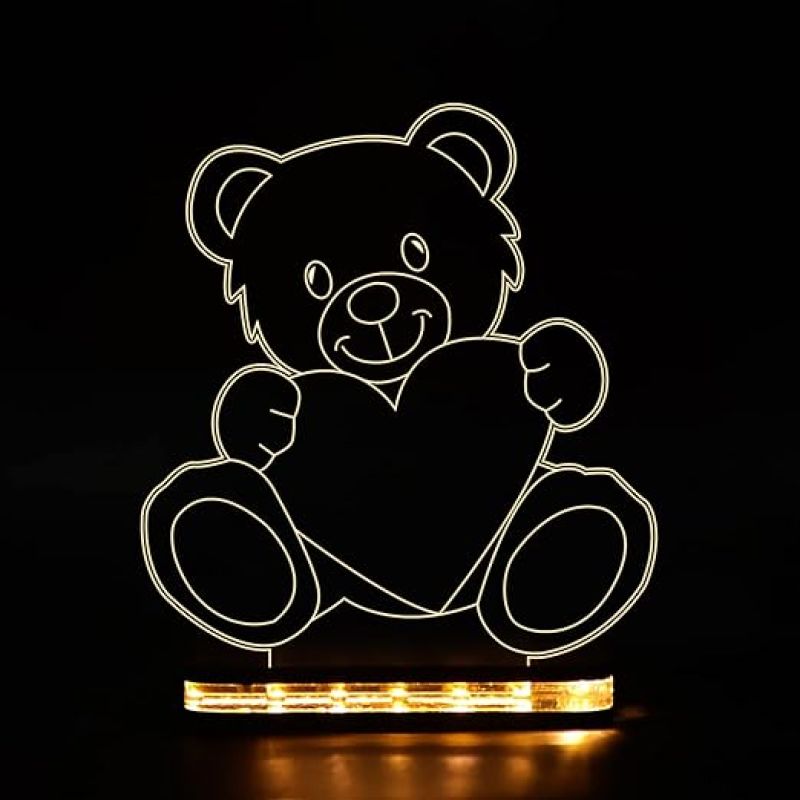 Cute Teddy Bear led Night Lamp with Warm White Colour Gift for Loveable Person