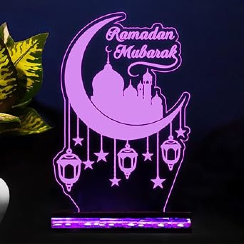 Ramadan Mubarak Led Night Lamp 16 Color Changing Led Light with Remote Control Eid Decoration Lamp Gift Ideas for Family Friends, Ramazan Islamic