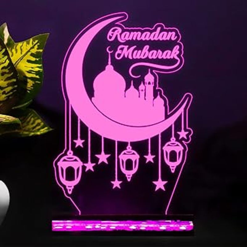 Ramadan Mubarak Led Night Lamp 16 Color Changing Led Light with Remote Control Eid Decoration Lamp Gift Ideas for Family Friends, Ramazan Islamic