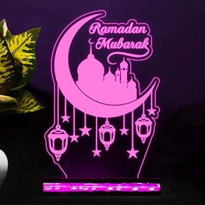 Ramadan Mubarak Led Night Lamp 16 Color Changing Led Light with Remote Control Eid Decoration Lamp Gift Ideas for Family Friends, Ramazan Islamic