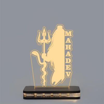3D Illusion Mahadev text Night lamp with Warm White Led Light Temple, Home, Decor Lamp  Gift for Festival