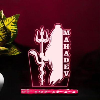 3D Illusion Mahadev text Night lamp 16 Color Changing Led Light with Remote Control Temple, Home, Decor Lamp Gift for Festival