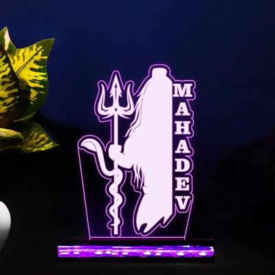 3D Illusion Mahadev text Night lamp 16 Color Changing Led Light with Remote Control Temple, Home, Decor Lamp Gift for Festival