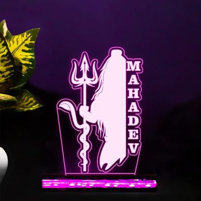 3D Illusion Mahadev text Night lamp 16 Color Changing Led Light with Remote Control Temple, Home, Decor Lamp Gift for Festival