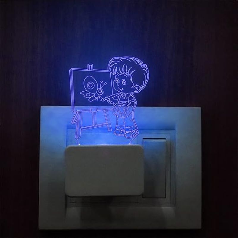 Kids Paintings  Plug Night Lamp with 7 Color Changing Light Birthday Gifts For Kid