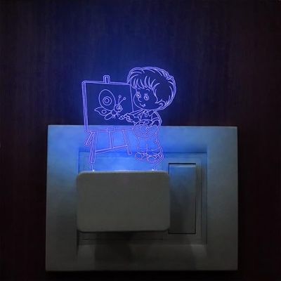 Kids Paintings  Plug Night Lamp with 7 Color Changing Light Birthday Gifts For Kid