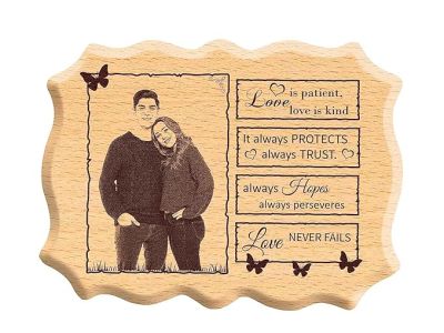 Personalized Couple Wooden Photo Plaque Customized with Photo and Text Unique Meaningful Gift Idea For Family, Friends and Loveable Person