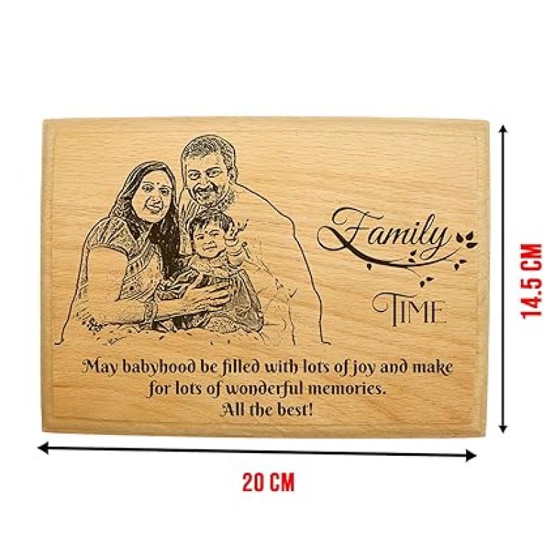 Personalized Happy family Engraved Wooden Photo Frame