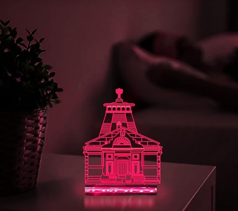 3D Illusion Kedarnath Chardham Led Night Lamp 16 Color Changing Light with Remote Control Home, Office Decor