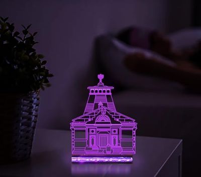 3D Illusion Kedarnath Chardham Led Night Lamp 16 Color Changing Light with Remote Control Home, Office Decor