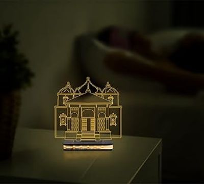 3D Illusion Gangotri Chardham Led Night Lamp with Warm White Color Home, Office Decor