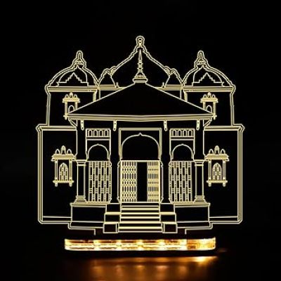 3D Illusion Gangotri Chardham Led Night Lamp with Warm White Color Home, Office Decor