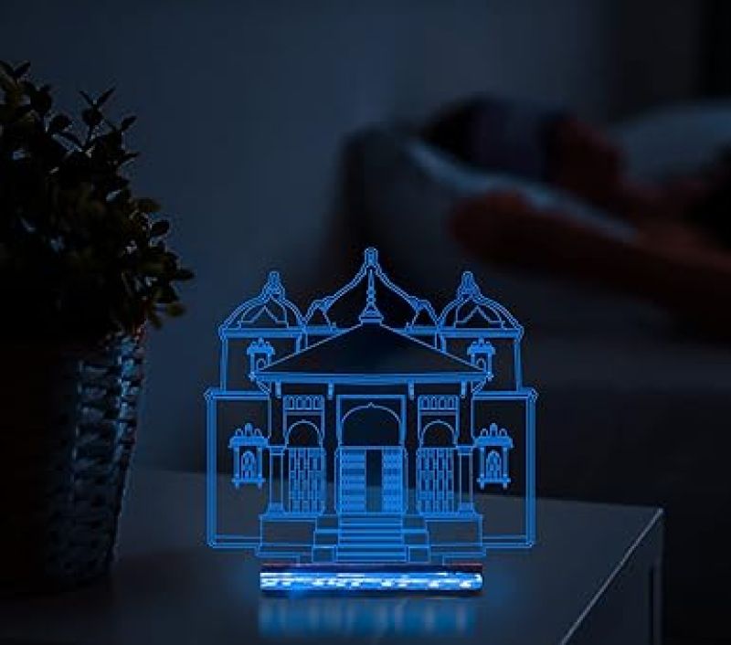 3D Illusion Gangotri Chardham Led Night Lamp 16 Color Changing Light with Remote Control  Home, Office Decor