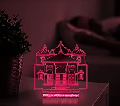 3D Illusion Gangotri Chardham Led Night Lamp 16 Color Changing Light with Remote Control  Home, Office Decor