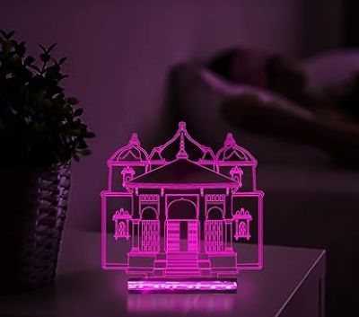 3D Illusion Gangotri Chardham Led Night Lamp 16 Color Changing Light with Remote Control  Home, Office Decor