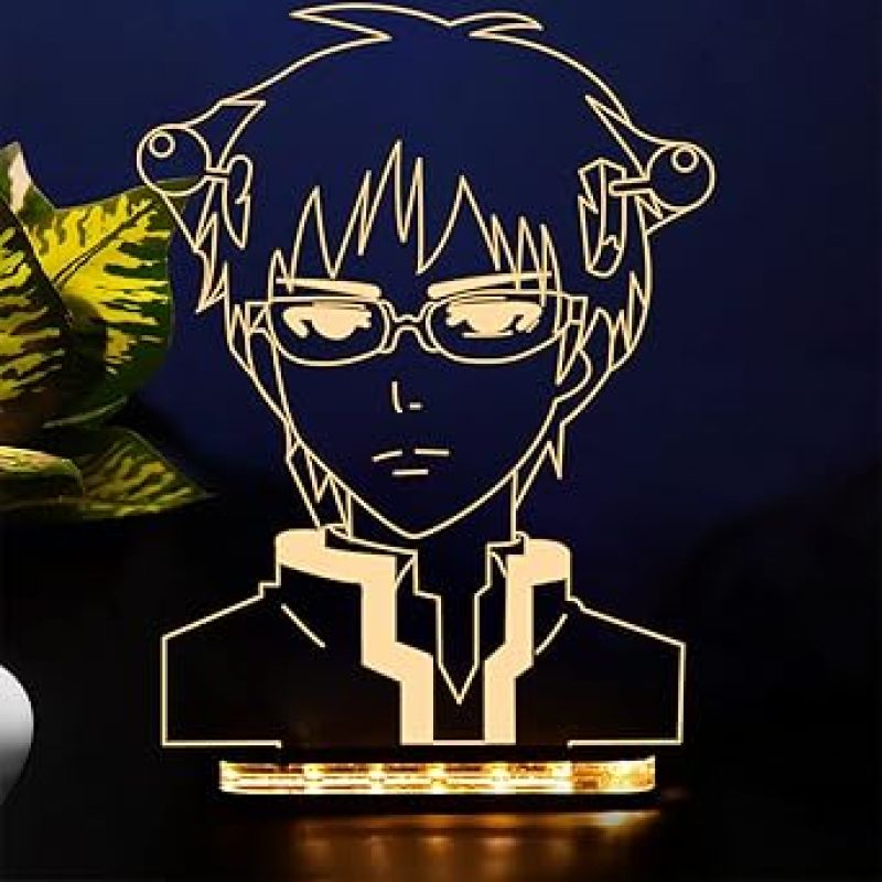 Saiki Anime Night Lamp with Warm White Light Gift for Boy Birthday Gift For Anime Lover