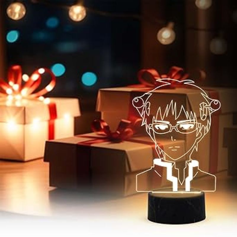 Saiki Anime Night Lamp with Warm White Light Gift for Boy Birthday Gift For Anime Lover