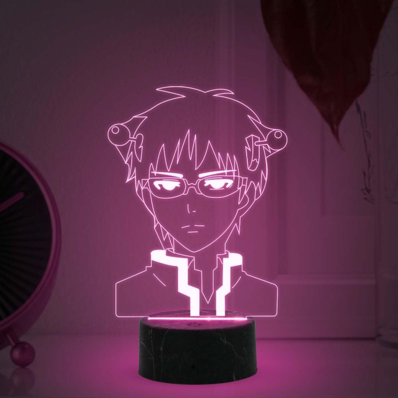 Saiki Anime Night Lamp with 7 Color Changing Light Gift for Boy Birthday Gift For Anime Lover
