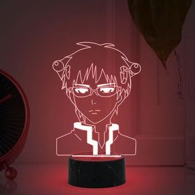 Saiki Anime Night Lamp with 7 Color Changing Light Gift for Boy Birthday Gift For Anime Lover