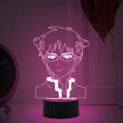 Saiki Anime Night Lamp with 7 Color Changing Light Gift for Boy Birthday Gift For Anime Lover