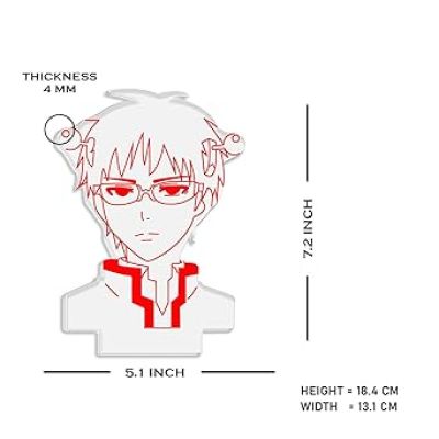Saiki Anime Night Lamp with 7 Color Changing Light Gift for Boy Birthday Gift For Anime Lover