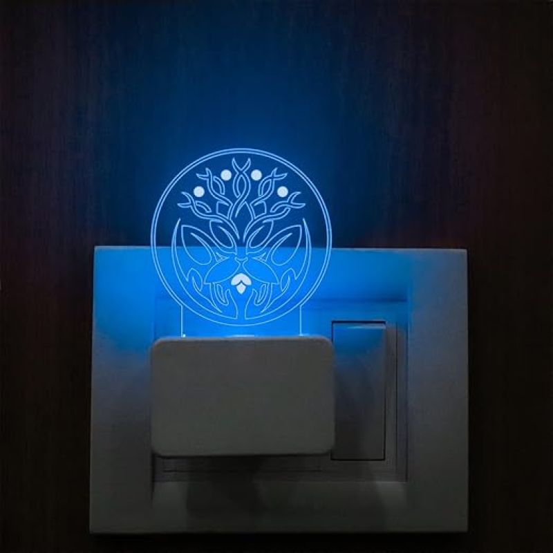 3D Illusion Gemetrical Disign Plug Night Lamp 7 Color Changing Light Lamp for Home Decoration