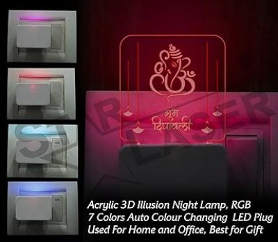 3D Illusion Jesus Plug Night Lamp with 7 Color Changing Light for Home Office Room Decor Lamp