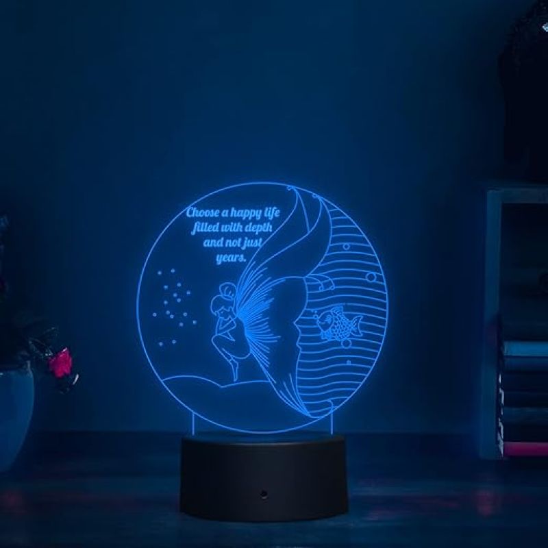 3D Illusion Butterfly Led Night lamp 7 Color Changing Light Birthday Gifts for Girls Circle Base